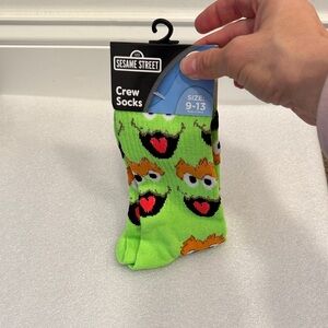 Sesame Street Green Crew Socks